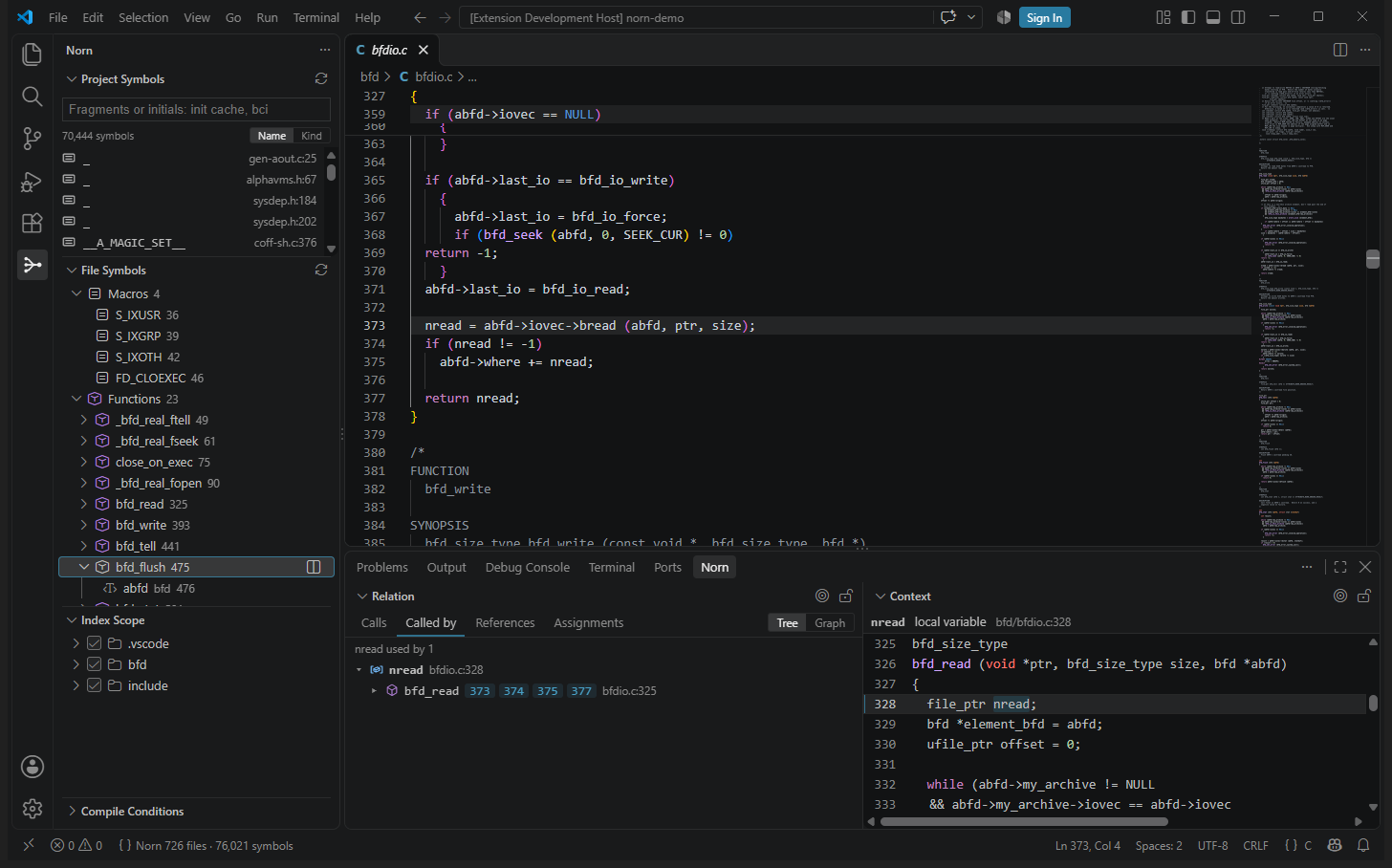 File Symbols with locals